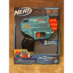 Hasbro Nerf Elite 2.0 Trio TD-3 Barrel Blaster w/Six Nerf Darts- NEW